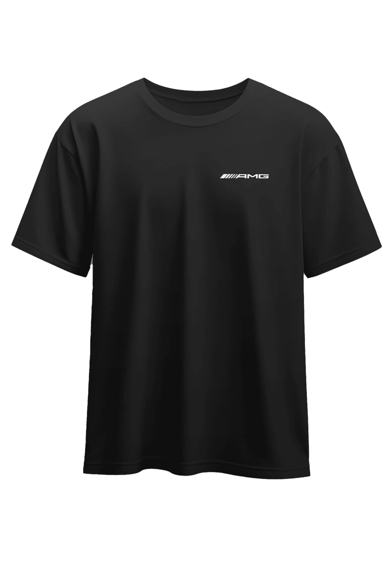 Unisex Mercedes AMG GT Özel Tasarım Baskılı Pamuklu Compact Penye T-shirt (oversize)