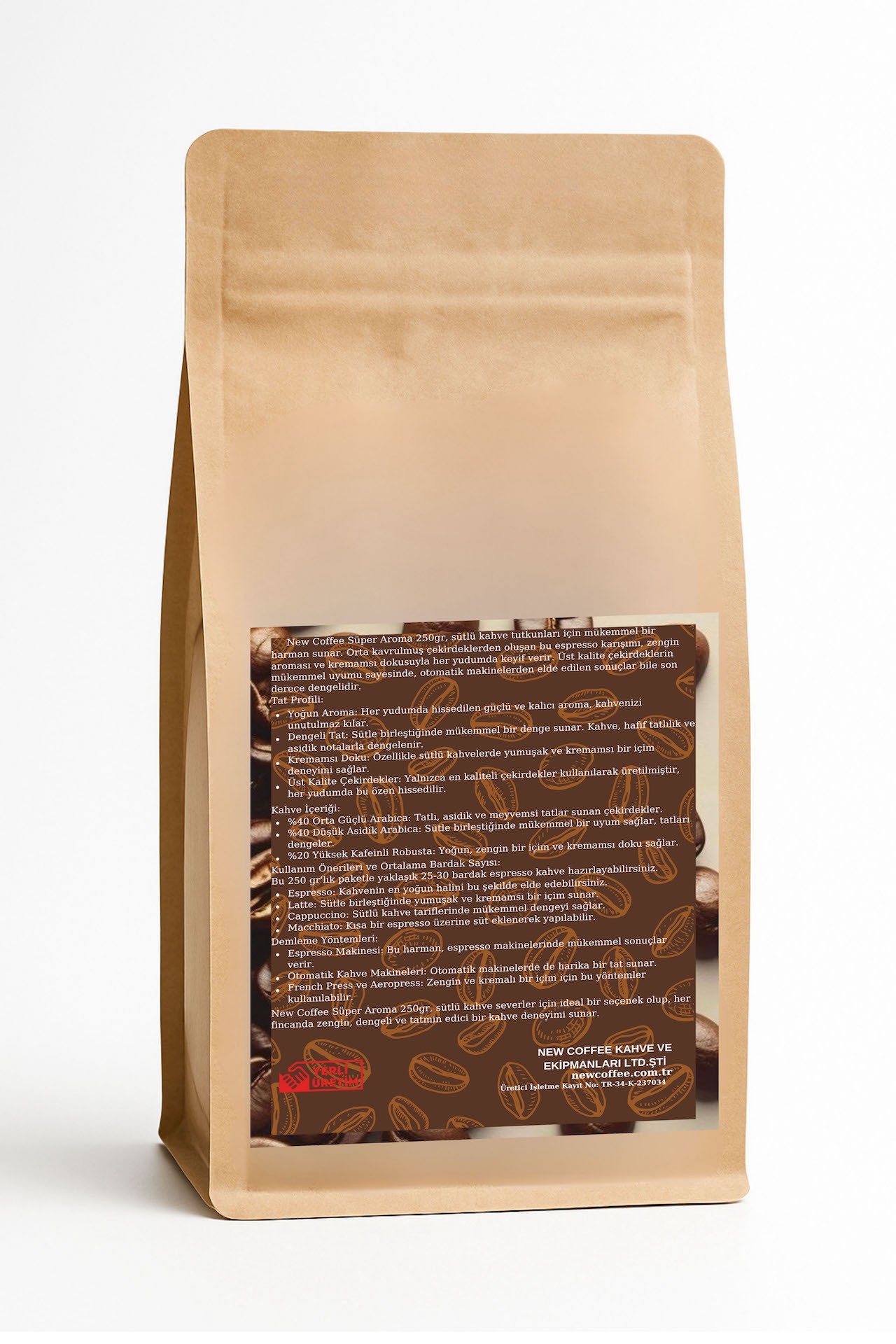 Süper Aroma 250gr – Sütlü Kahve Tutkunları İçin Kremamsı ve Dengeli Espresso Harmanı