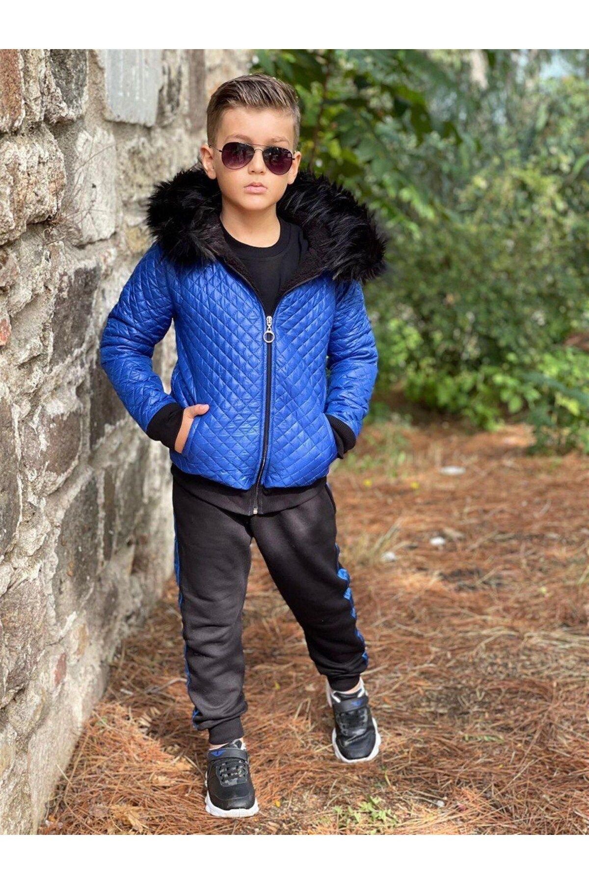 Yeni Sezon Kapitone Kürklü 4 Parça Montlu Set (DAR KALIP)