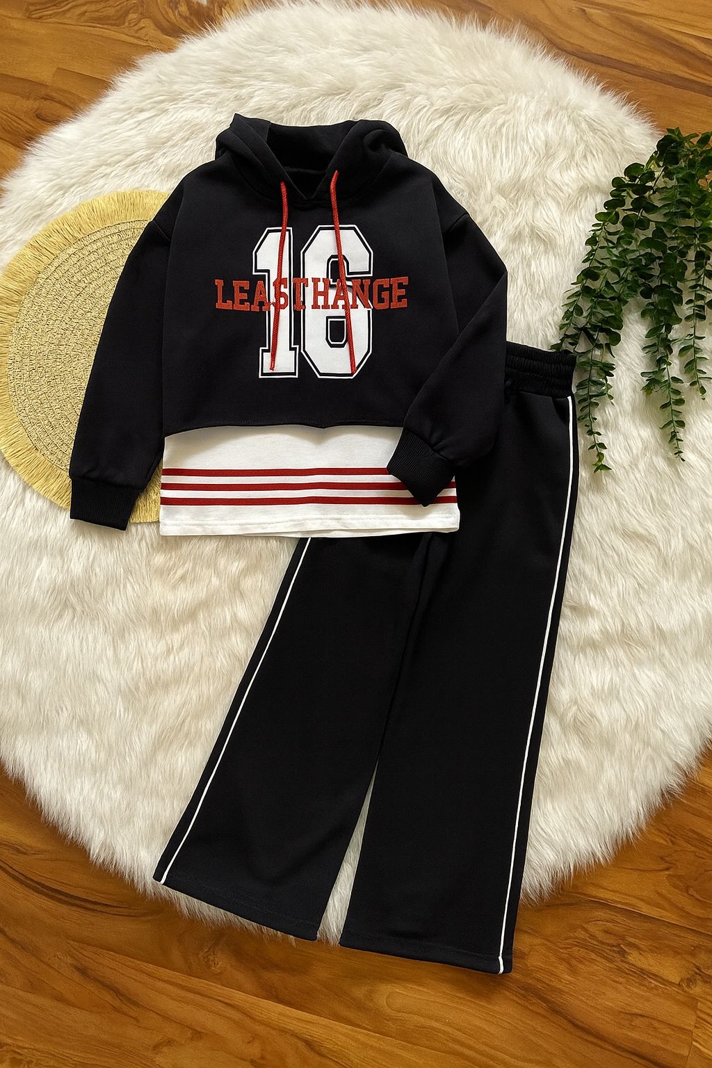 Oversize 3 Parça Kız Çocuk Takım - 5/14 Yaş - 31557