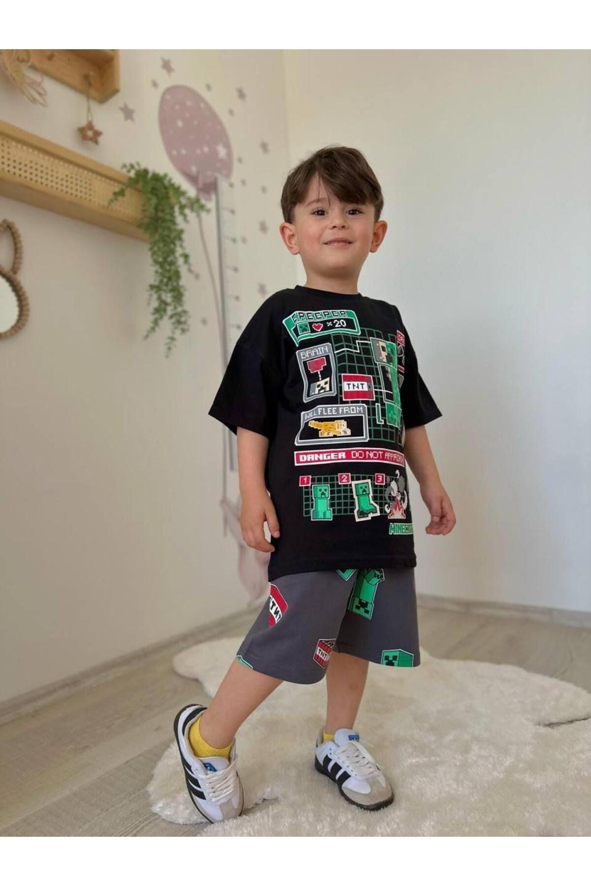 Minecrft Şortlu Yazlık Takım