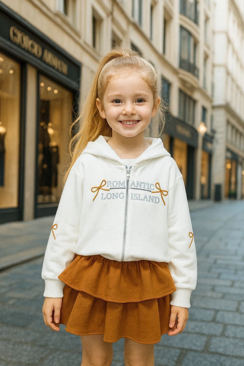 Fiyonk Detaylı Tarz Kız Çocuk Etekli Takım - 2/10 Yaş - 31522