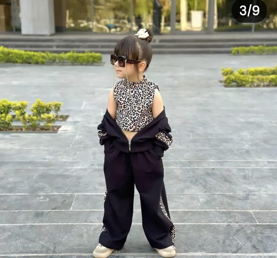 Leopar 3' Lü Kız Çocuk Eşofman Tarz Takım - 4/14 Yaş - 31579