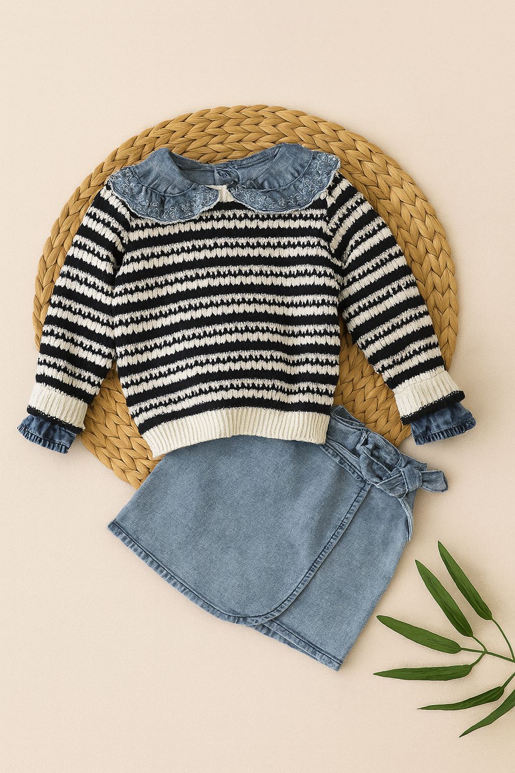 Denim Şık 3 'lü Kız Çocuk Kombin - 2/10 Yaş - 31504
