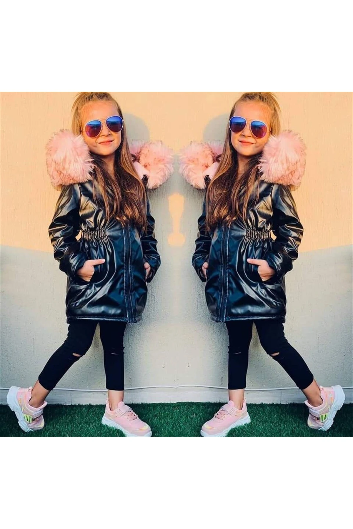 Deri Kız Çocuk Kaban 4/13 Yaş - 225433