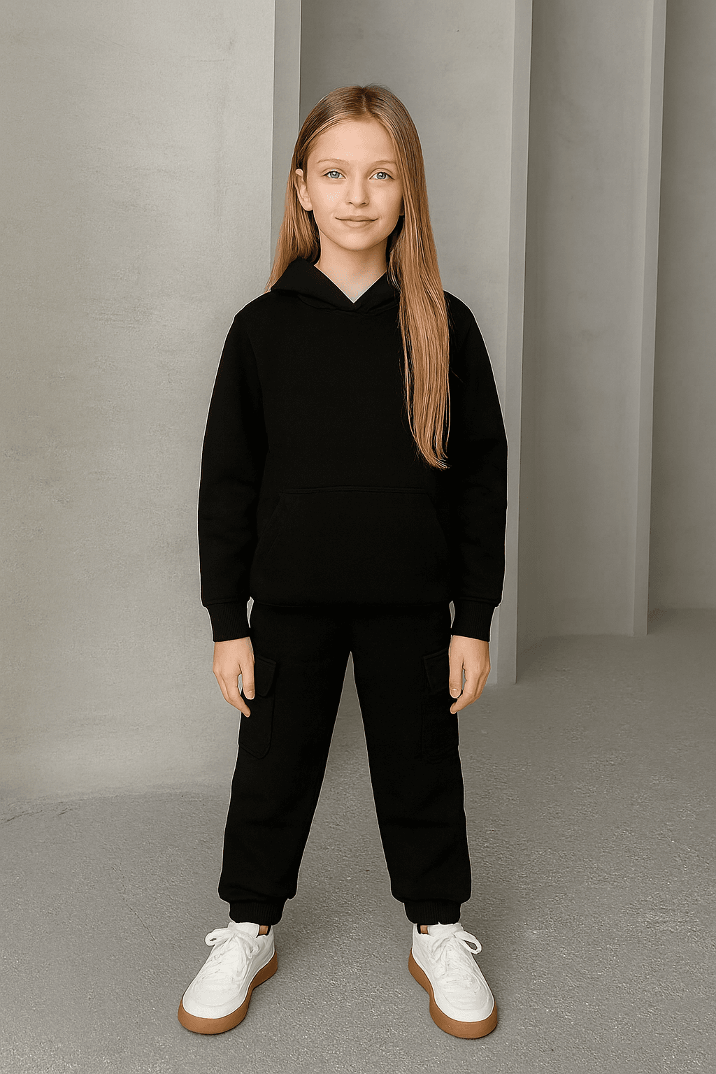 Unisex Oversize Çocuk Takım | 3 İplik Şardonlu | 3-10 Yaş 