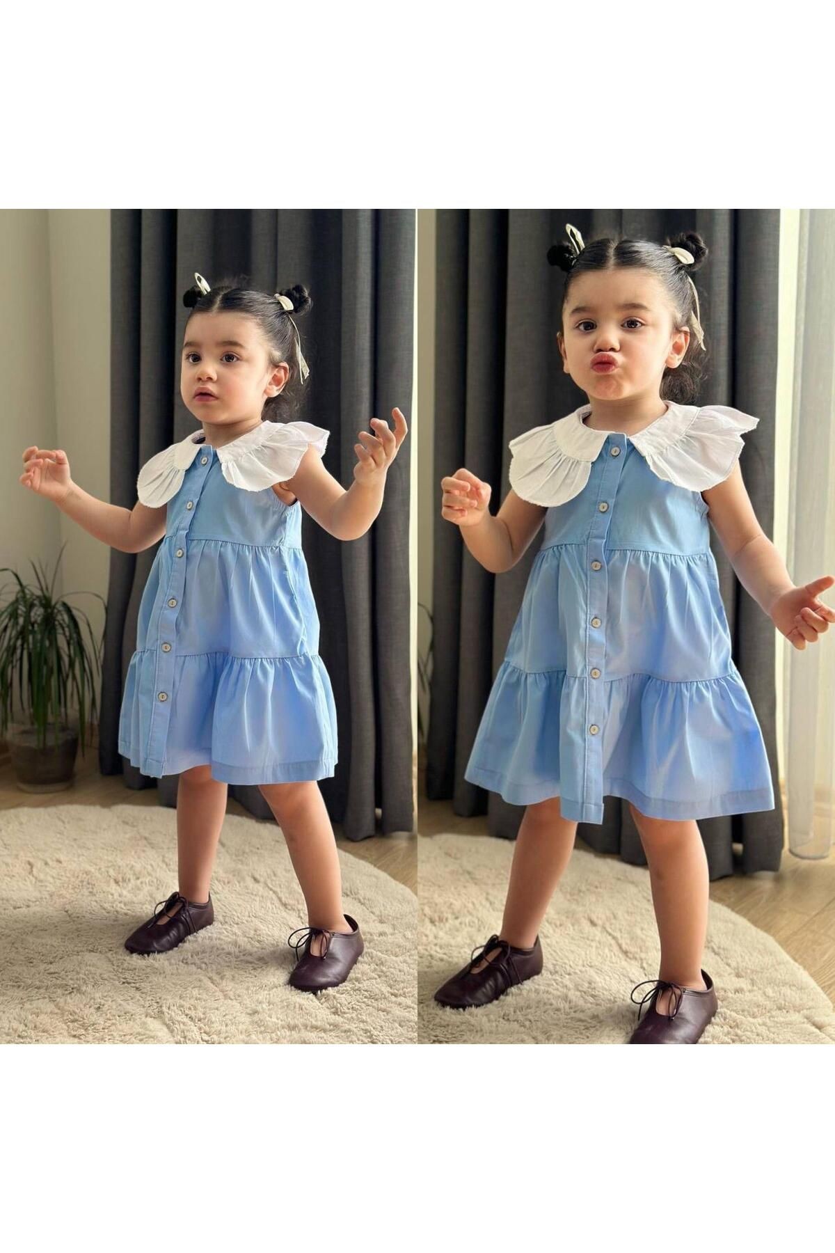 Bebe Yaka Kız Çocuk Elbise