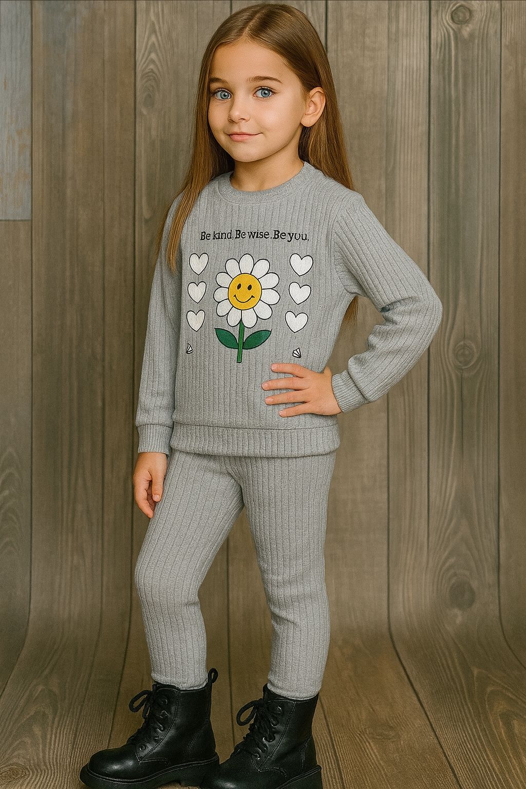 Papatya Raporlu Kız Çocuk Takım - 3/7 Yaş - 31546