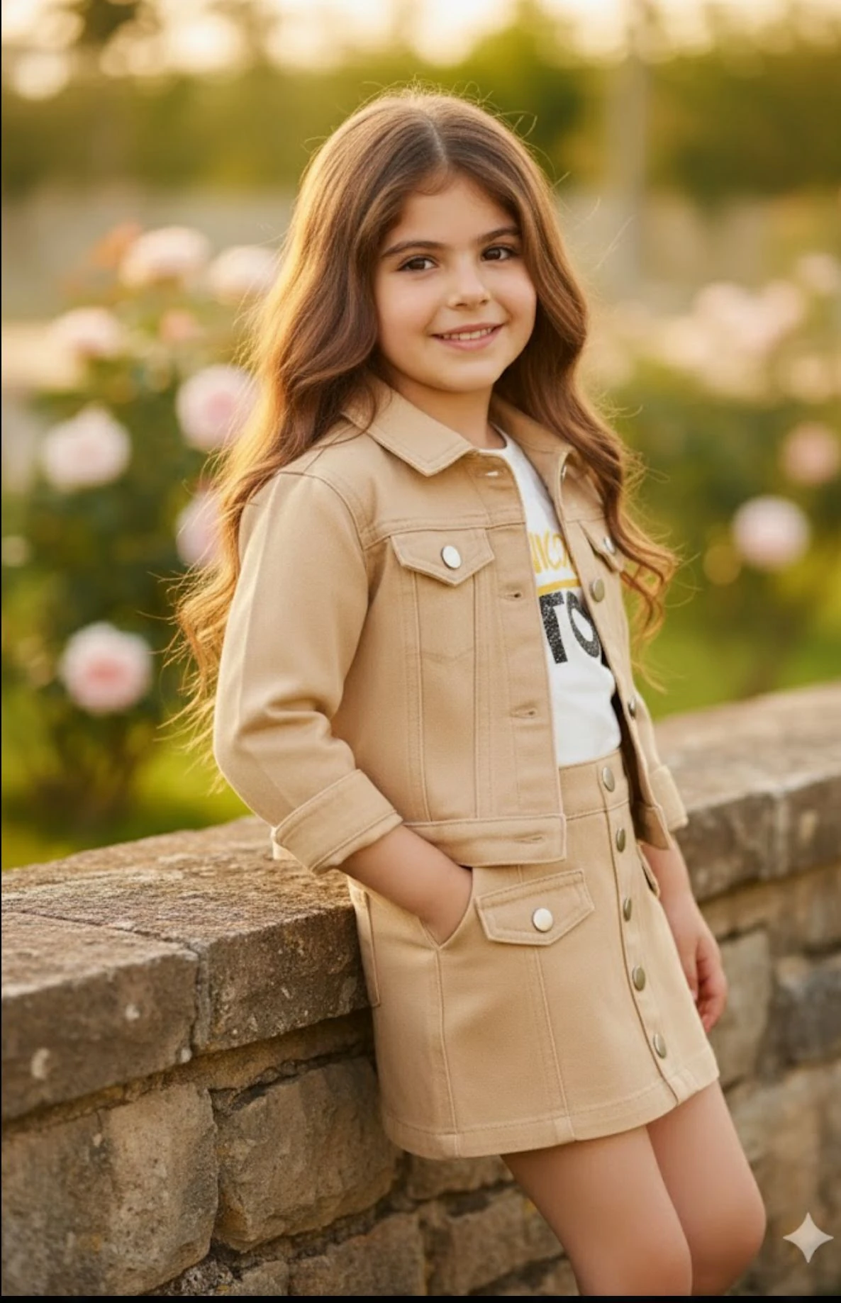 Denim Kız Çocuk Gabardin 3 Parça Etekli Takım - 2/12 Yaş - 31527