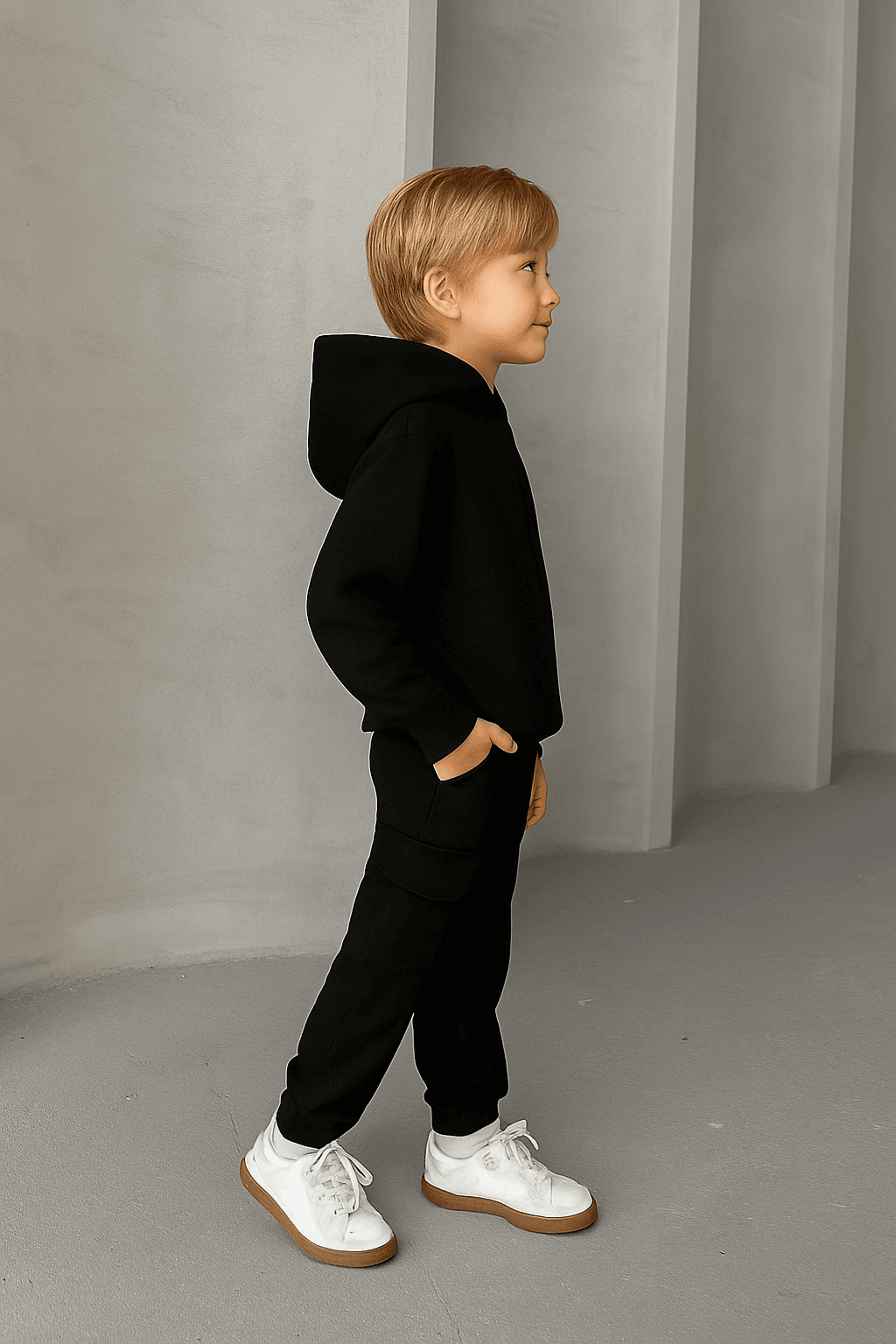 Unisex Oversize Çocuk Takım | 3 İplik Şardonlu | 3-10 Yaş 