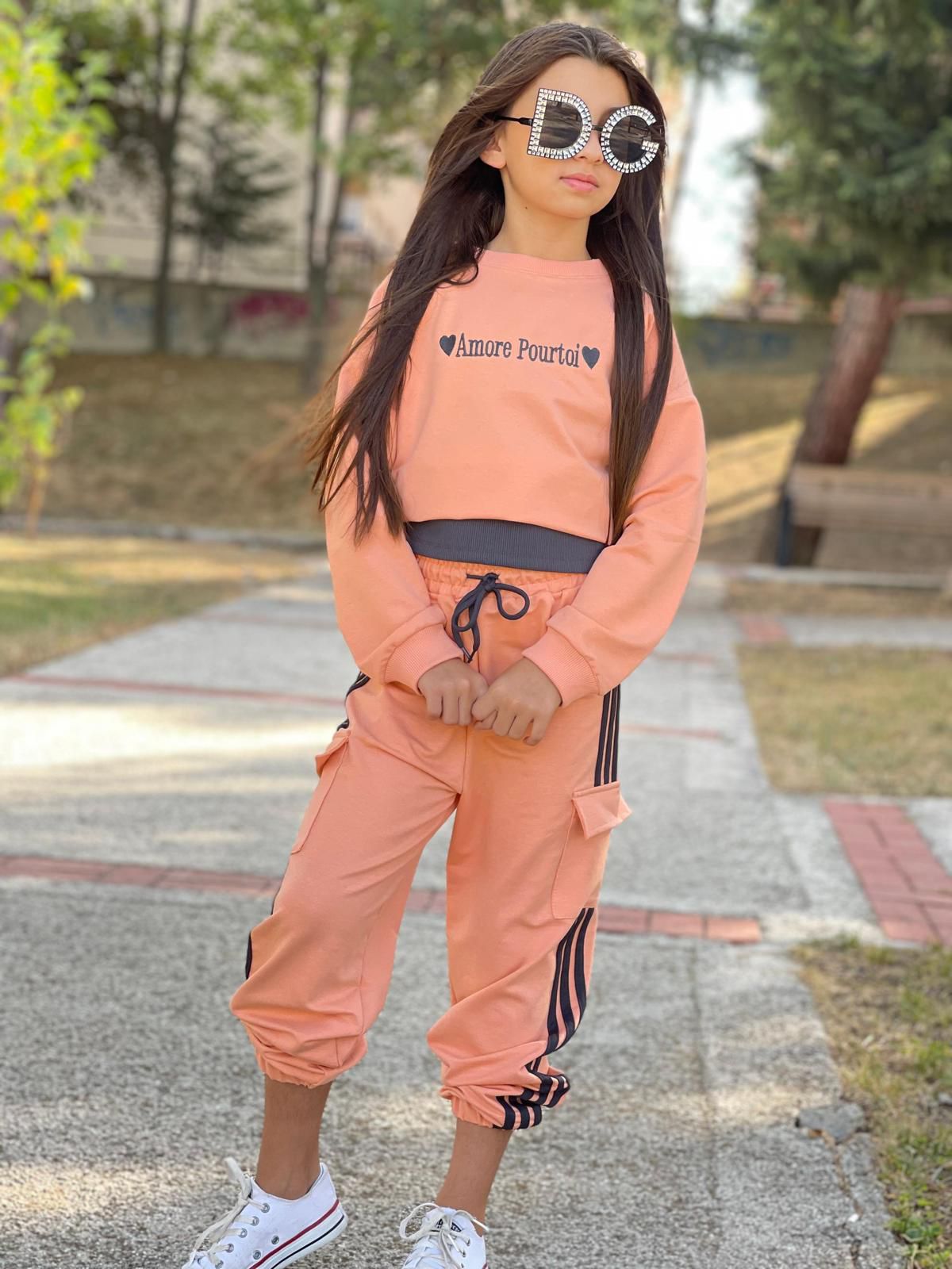 Amour Tarz 3'lü Kız Çocuk Eşofman Takım - 4/14 Yaş - 31556