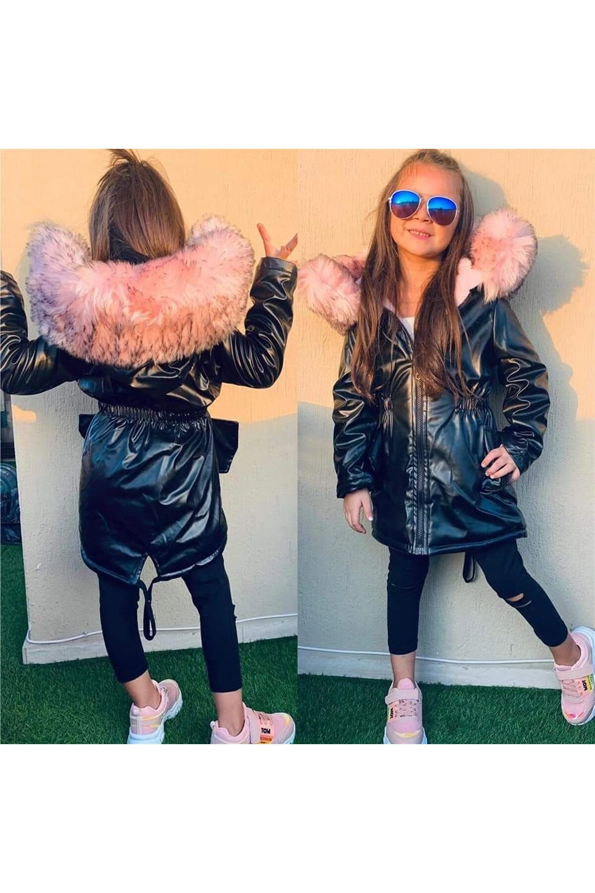 Deri Kız Çocuk Kaban 4/13 Yaş - 225433