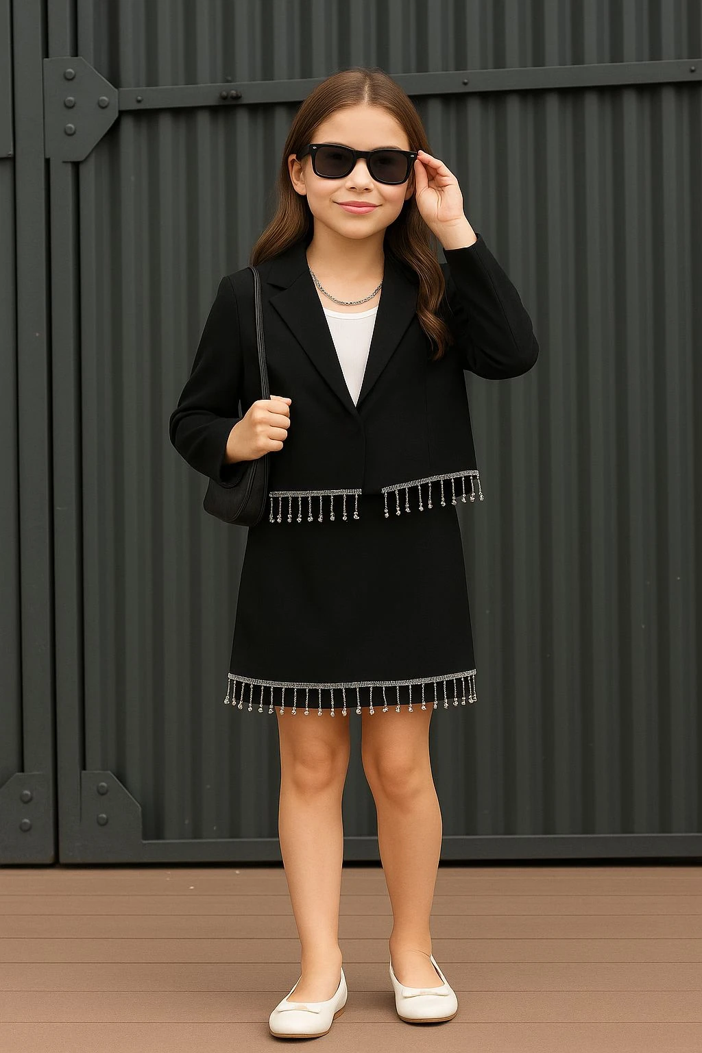 Princess Glow 3’lü Taş Detaylı Kombin - 4/14 Yaş - 31510