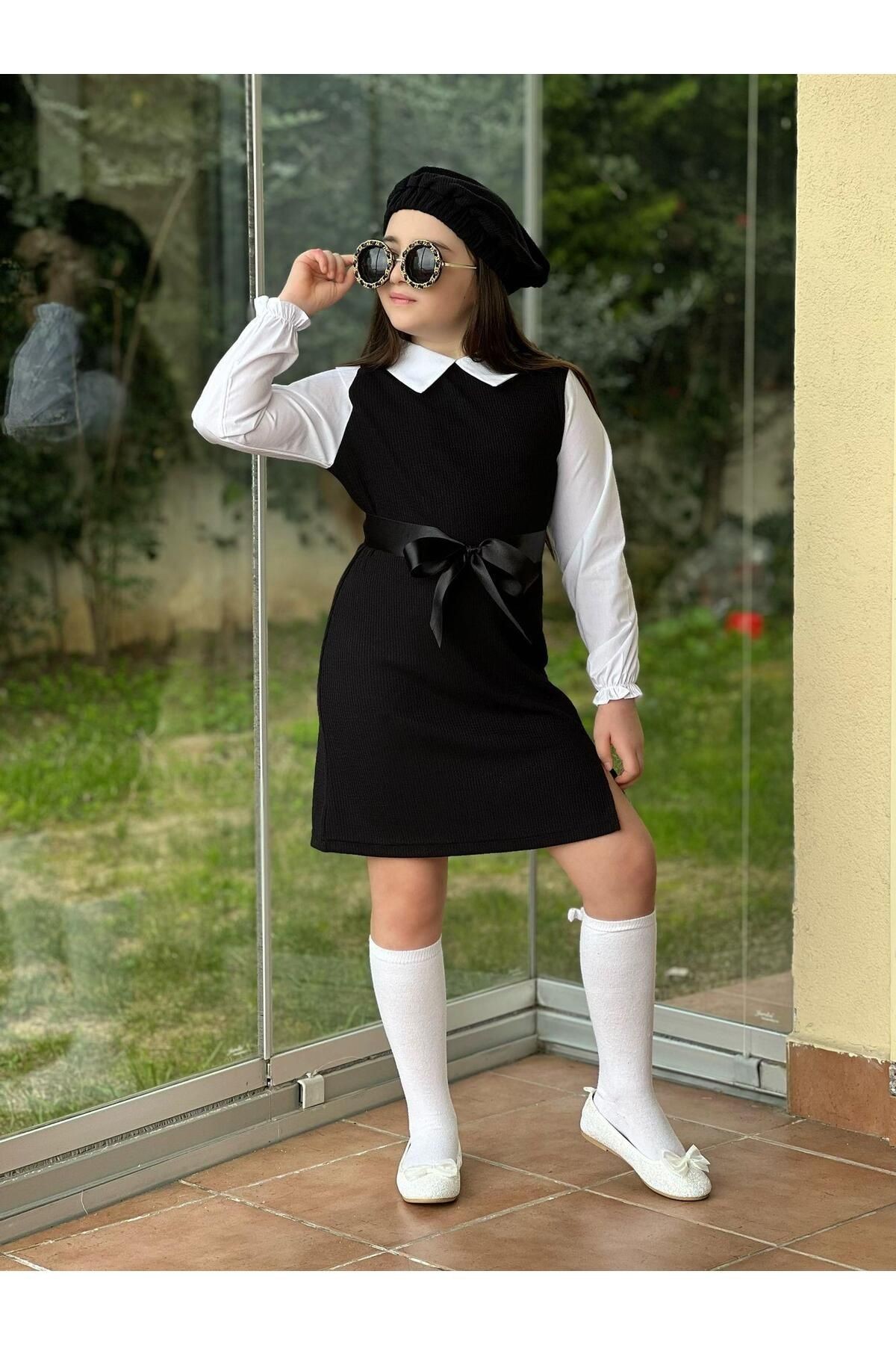 Kız Çocuk Kokoş Elbise, Şapka, Çorap Ve Kurdale Kemer Dahil Takım