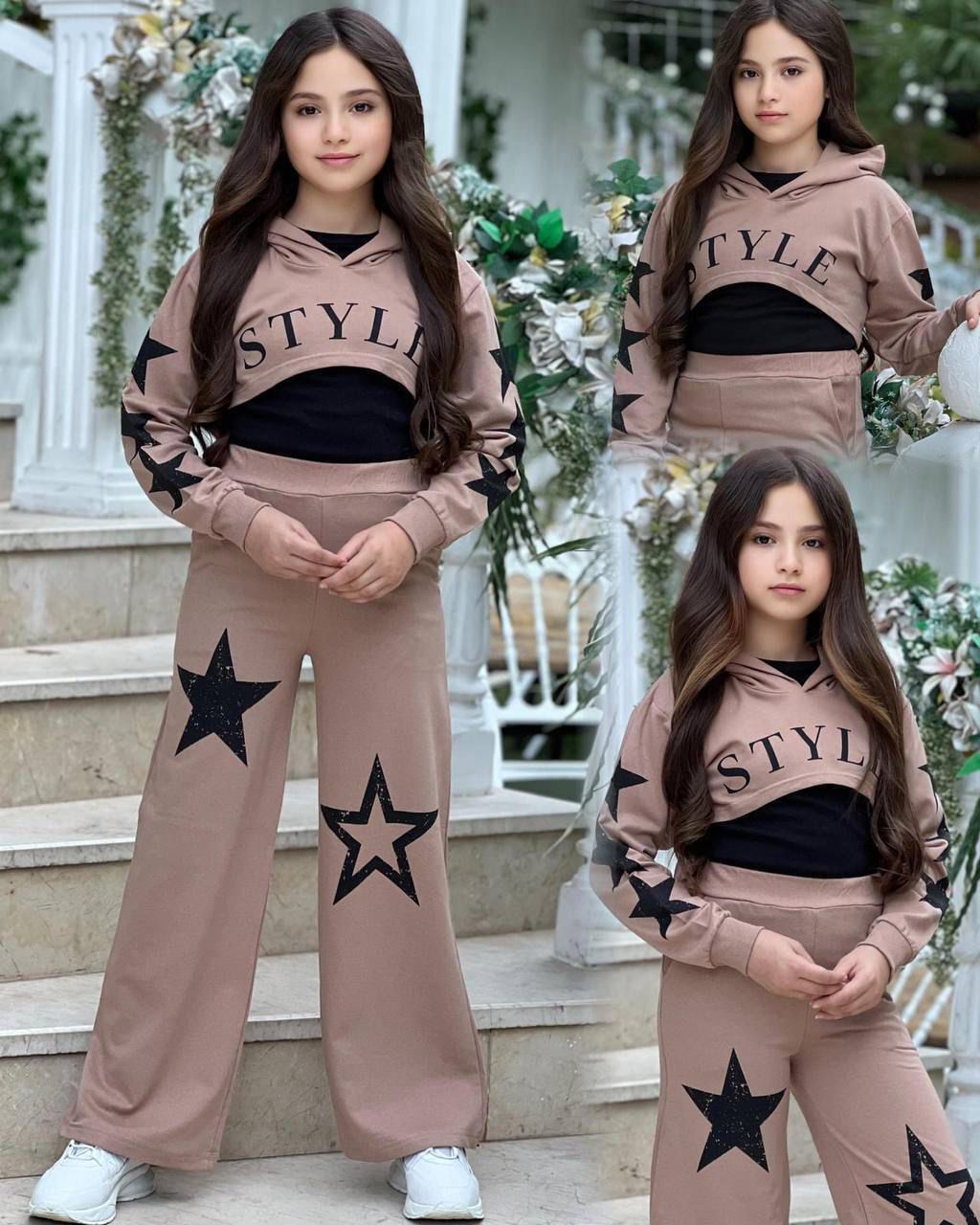 Star Style Kız Çocuk 3'lü Takım - 3/12 Yaş - 31517