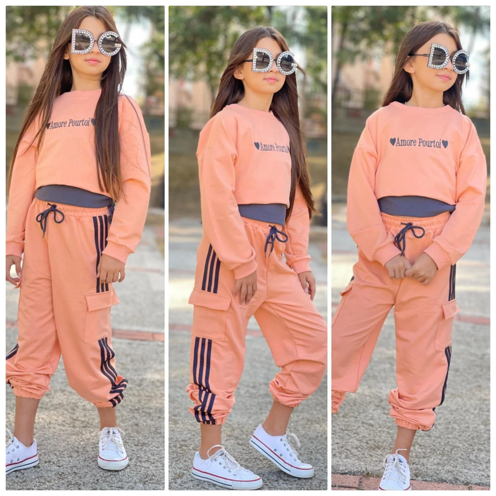 Amour Tarz 3'lü Kız Çocuk Eşofman Takım - 4/14 Yaş - 31556