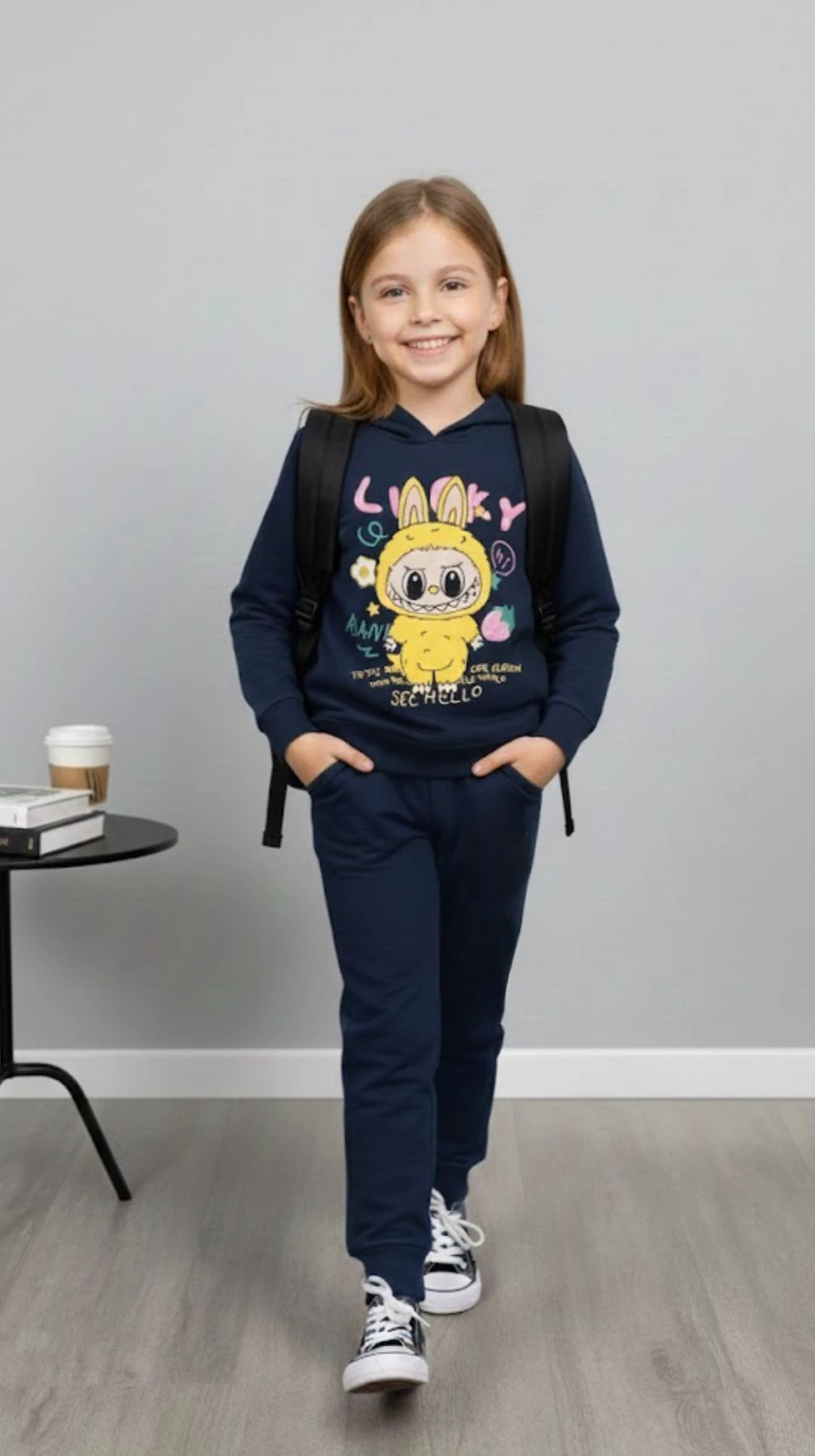 Baskılı Kız Çocuk Eşofman Takım - 6/10 Yaş - 31573