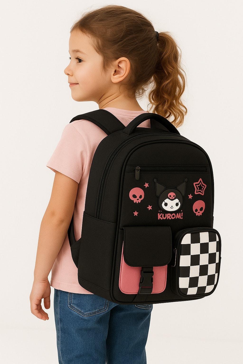 Kuromi Desenli Siyah Okul Çantası | 6-12 Yaş - 31424