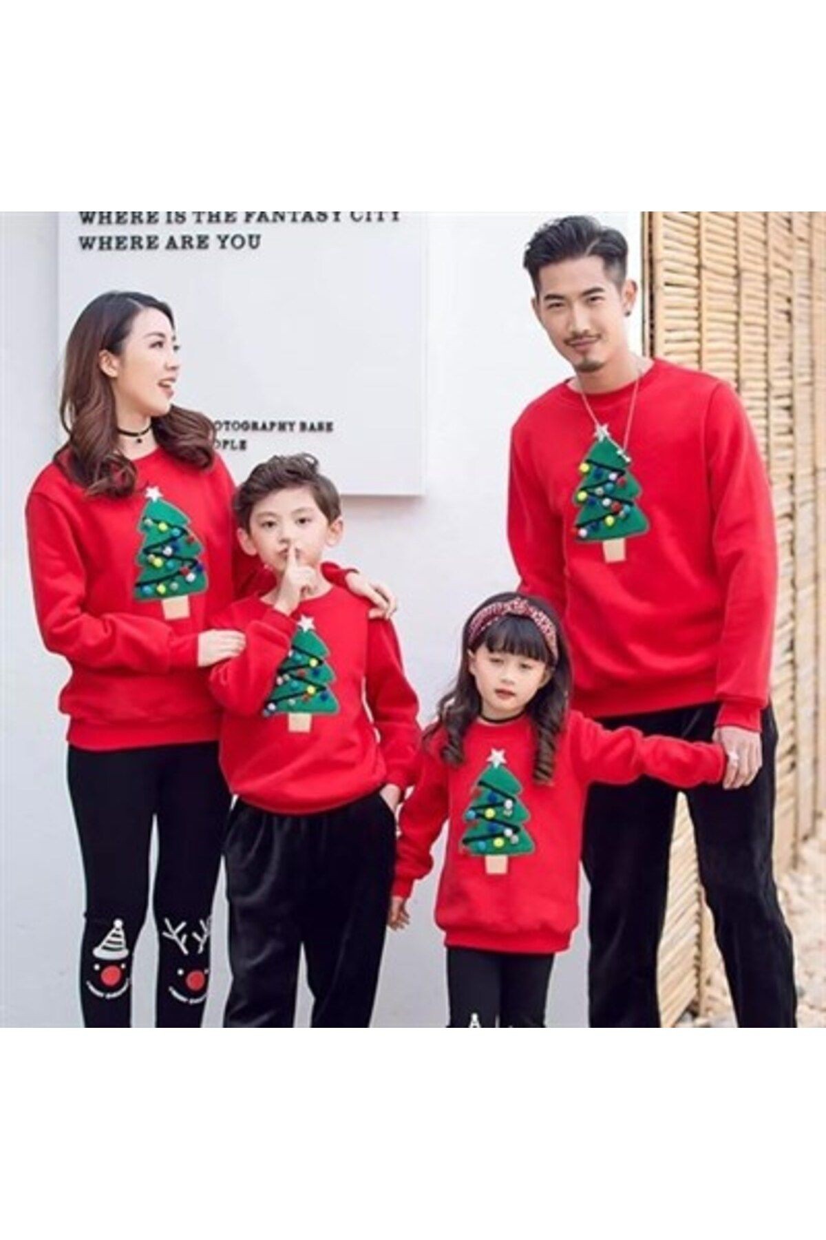 Noel Ağaç Desen Baskılı Sweat (ADET FİYATIDIR)