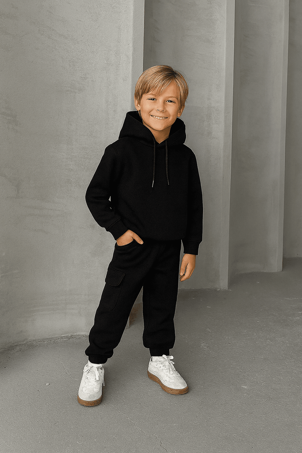 Unisex Oversize Çocuk Takım | 3 İplik Şardonlu | 3-10 Yaş 
