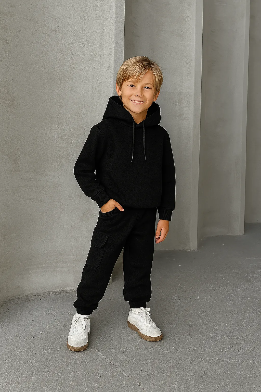 Unisex Oversize Çocuk Takım | 3 İplik Şardonlu | 3-10 Yaş