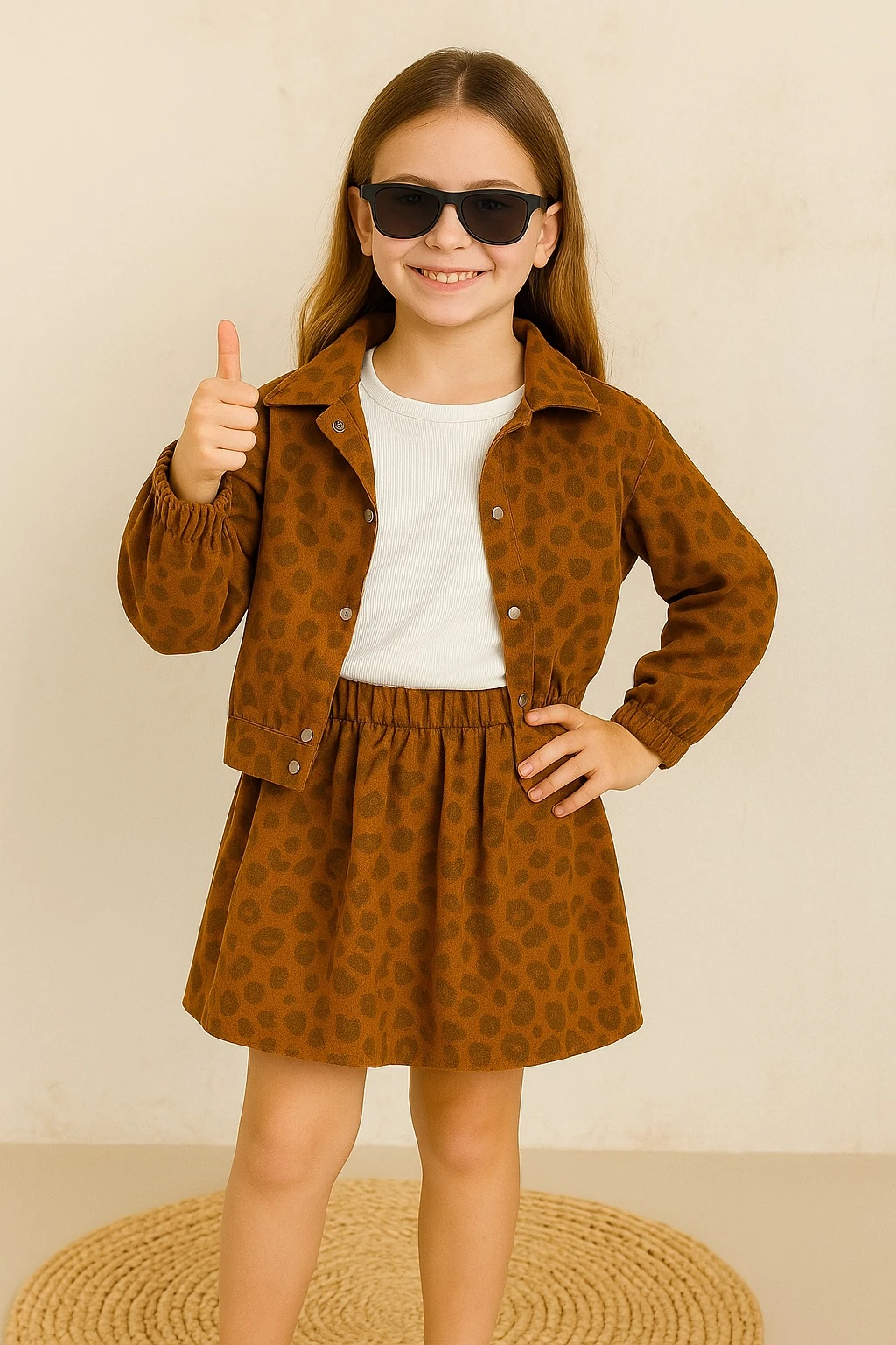 Leopar Desenli 3’lü Kız Çocuk Takım – (31505) - 2/10 Yaş