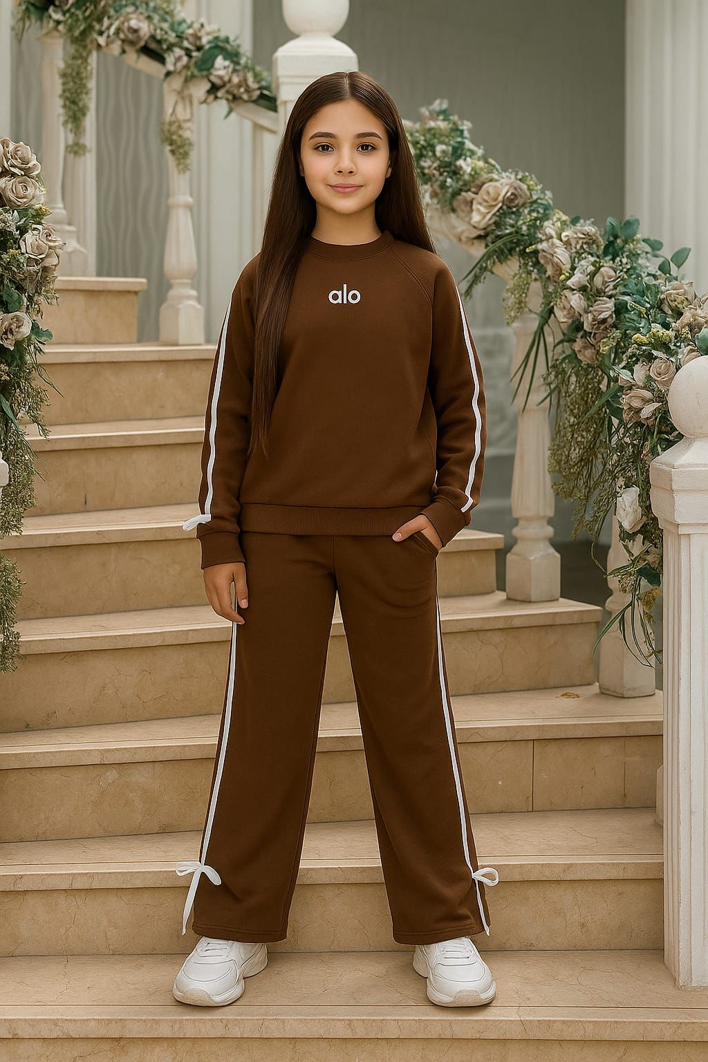 Kurdele Detaylı Alo Fitilli 2’li Eşofman Takımı - 6/16 Yaş - 31506