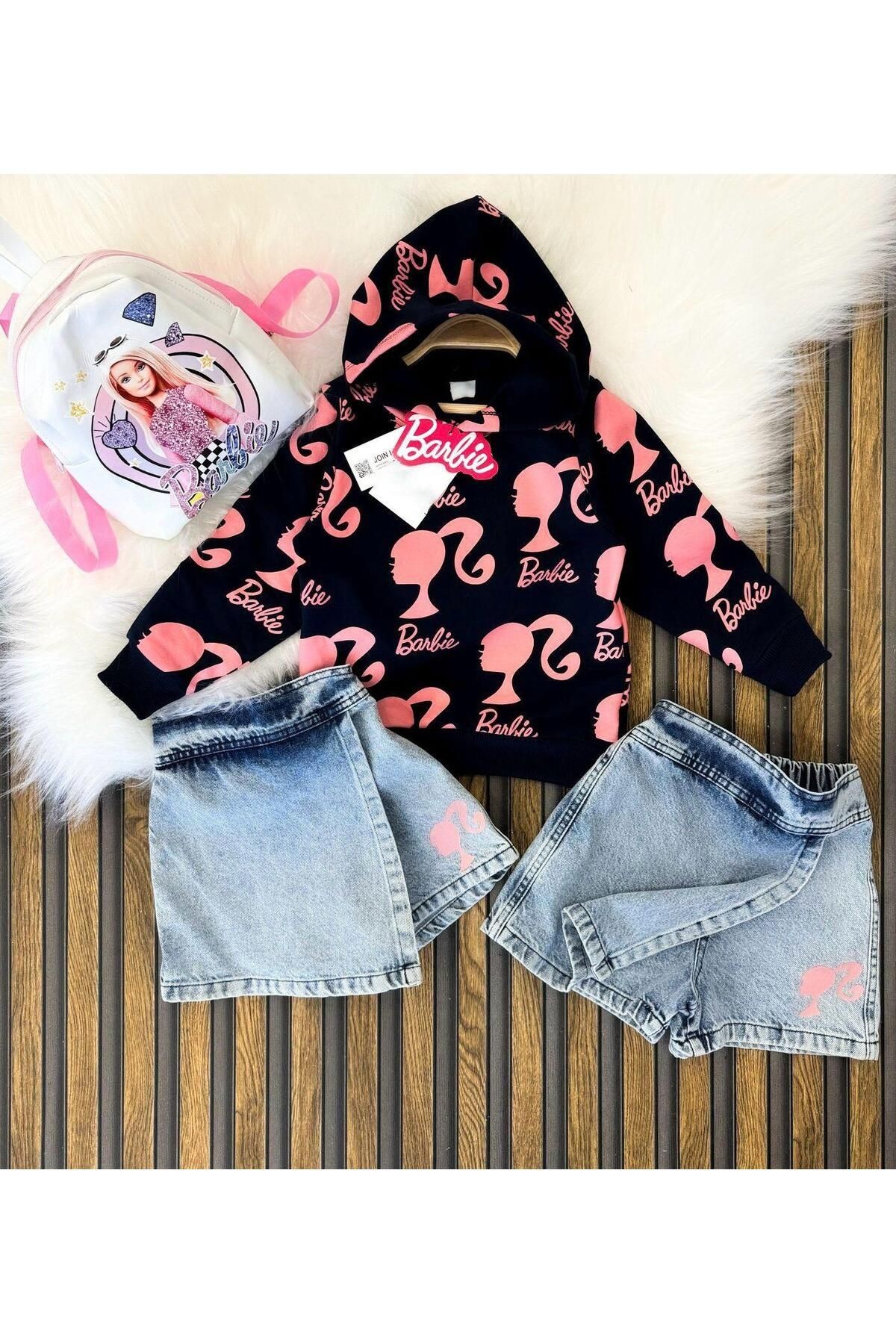Barbie Sweat, Şort Etek, Çanta Dahil Takım