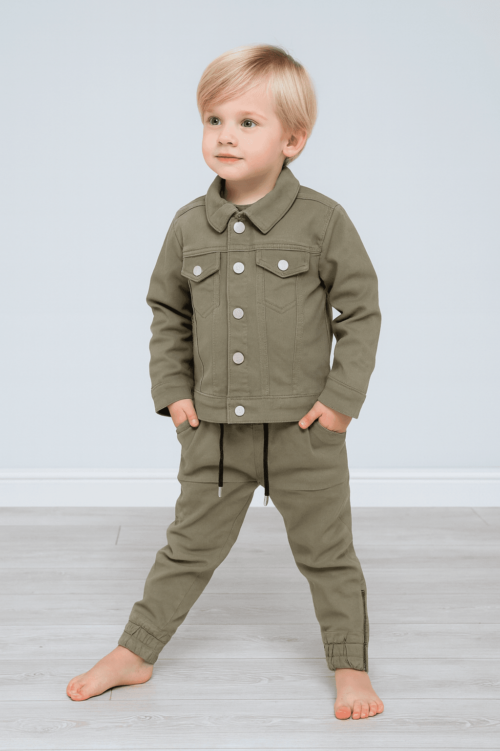 Khaki Cool Erkek Çocuk Ceket & Jogger Takım - 31470