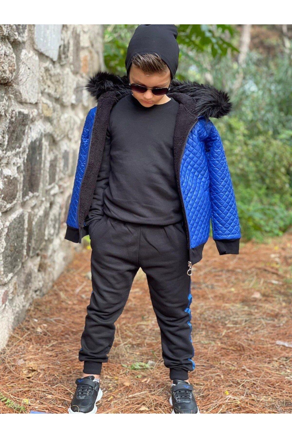 Yeni Sezon Kapitone Kürklü 4 Parça Montlu Set (DAR KALIP)