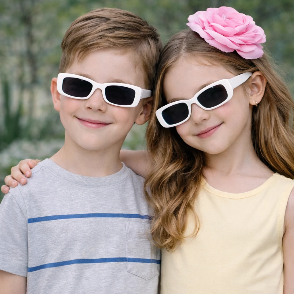 Unisex Çocuk Dikdörtgen Güneş Gözlüğü – UV400 Korumalı
