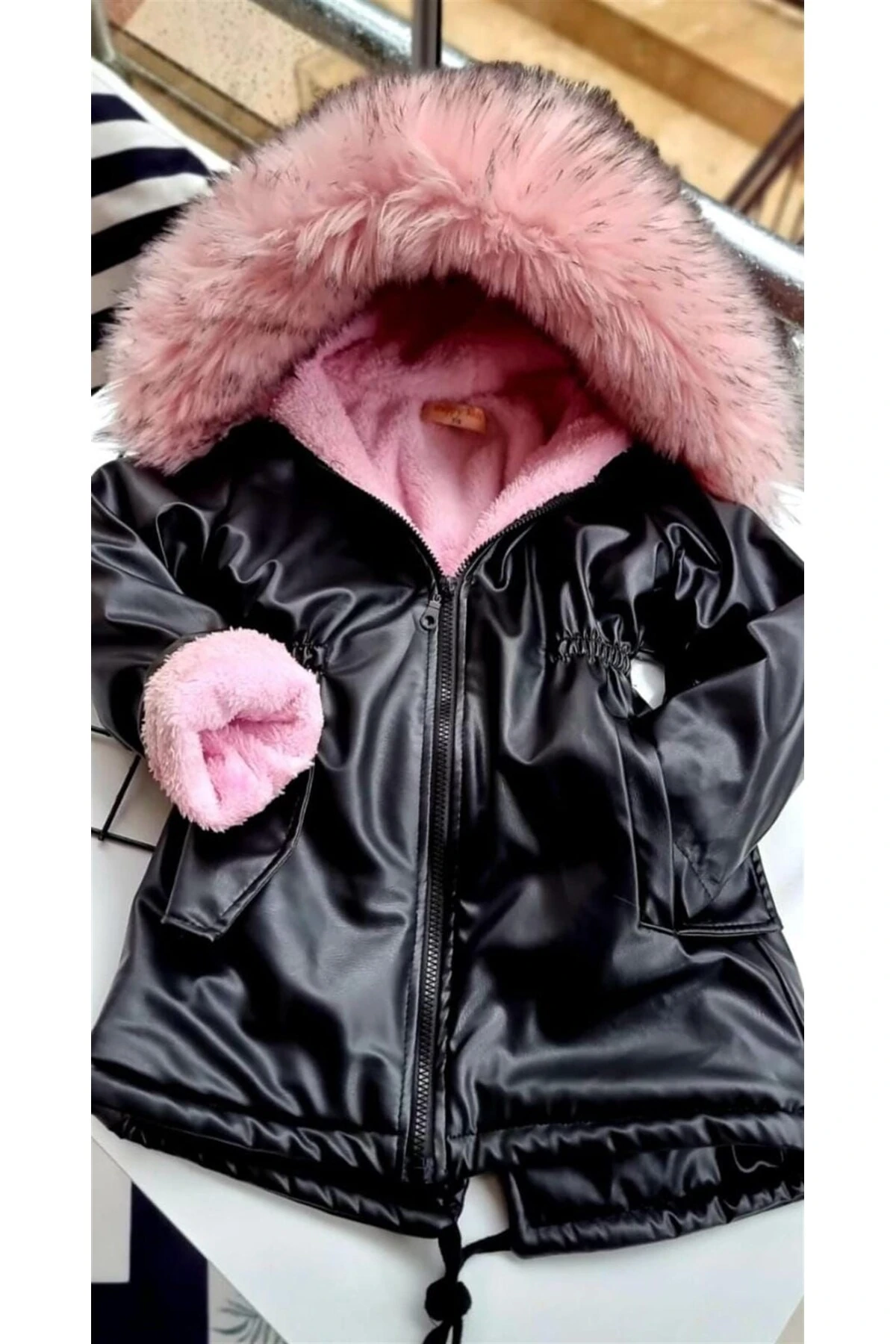 Deri Kız Çocuk Kaban 4/13 Yaş - 225433