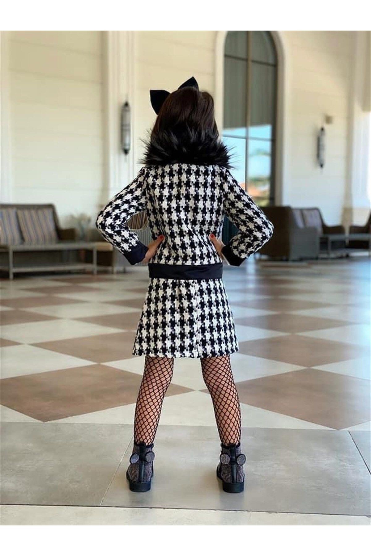 Siyah Beyaz Uyumlu 5 Parça Kokoş Komple Set