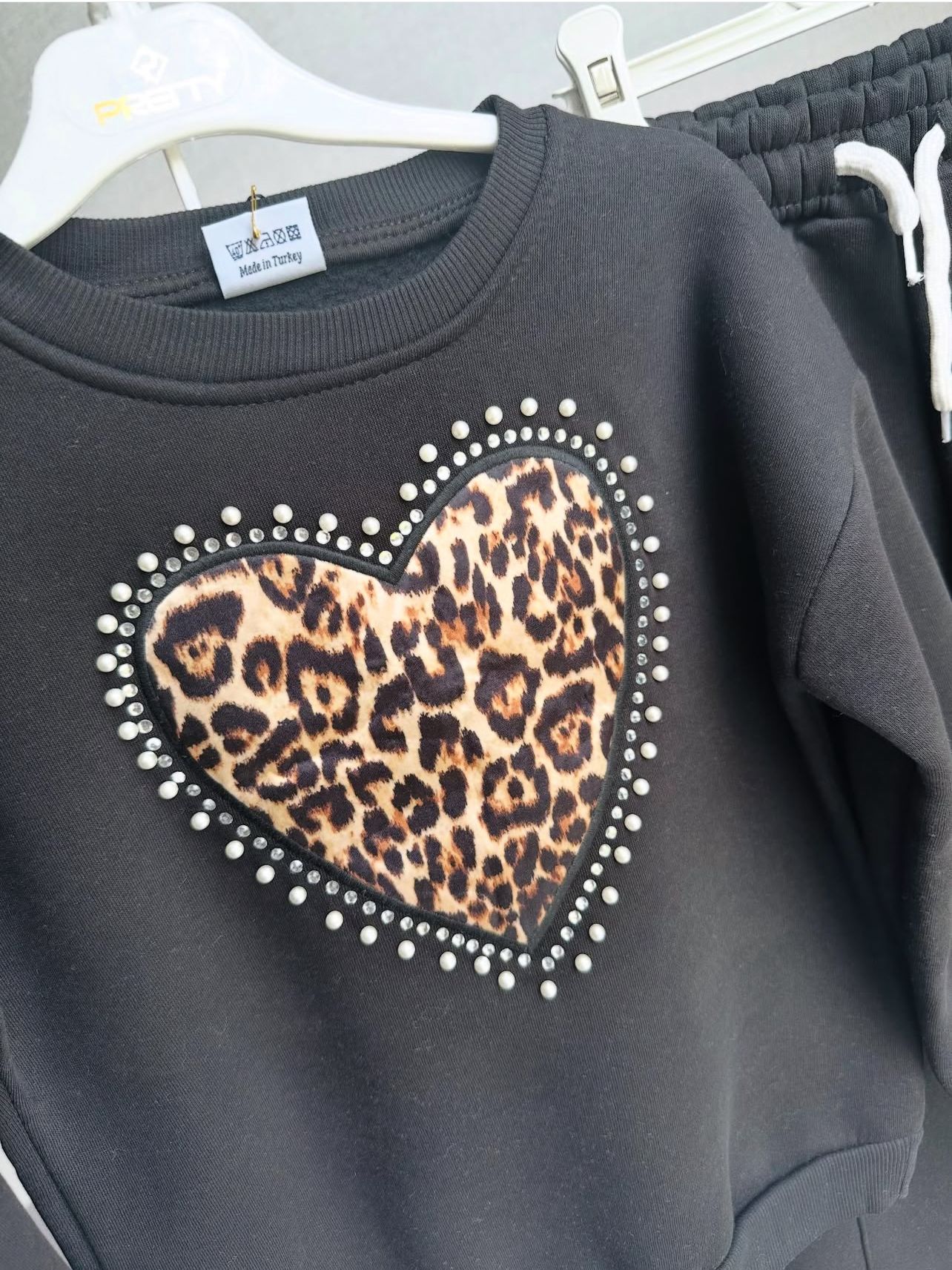 Leopar Kalpli Siyah Kız Çocuk Eşofman Takımı – 31491 - 3/10 Yaş - 31491