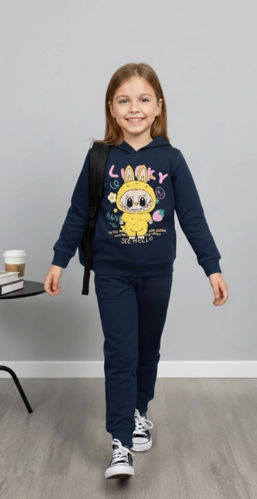 Baskılı Kız Çocuk Eşofman Takım - 6/10 Yaş - 31573