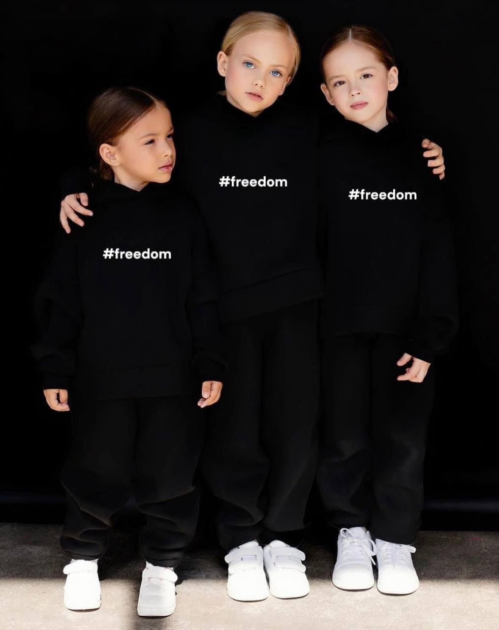 Freedom Oversize Çocuk Eşofman Takımı – Nakış İşlemeli & Cepli – 3 İplik Şardonlu (4-14 Yaş) - 31448