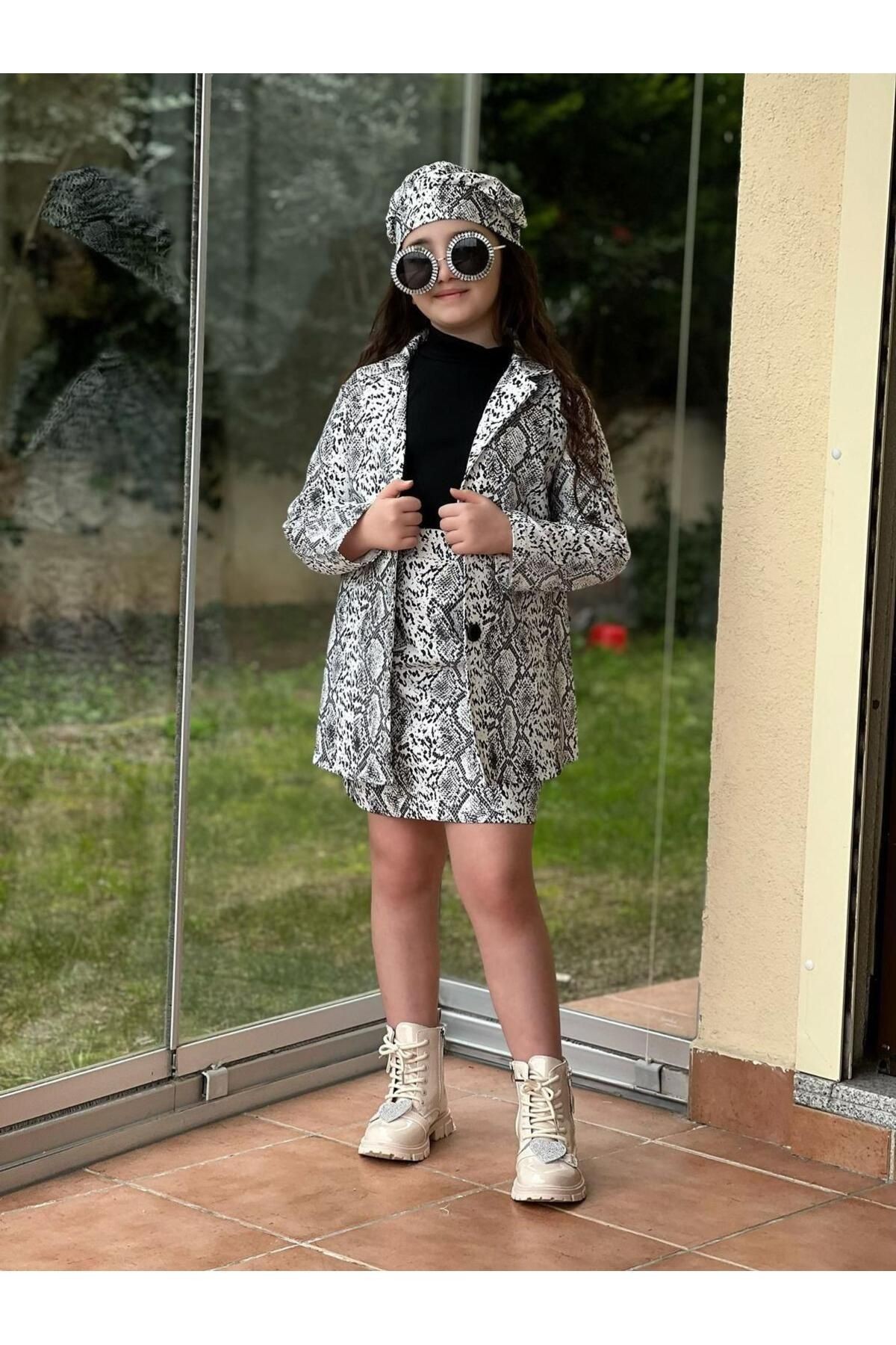 Kot Denim Yılan Derisi Baskılı 4'lü Takım