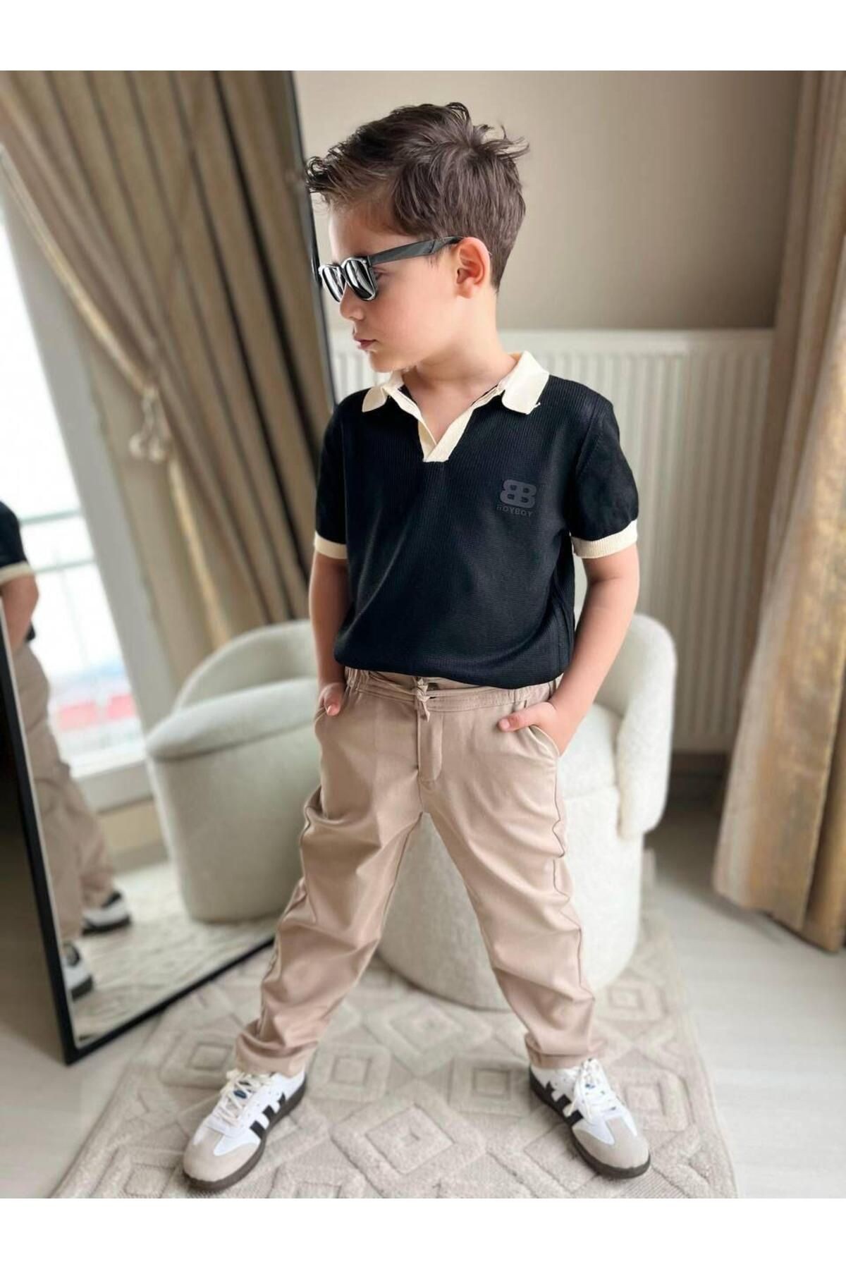 Polo Yaka Tşört Pantolonlu 2'li Takım