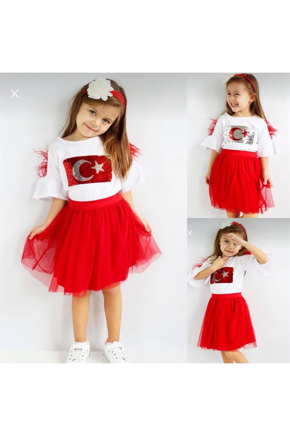 Ay Yıldız Tüy Detay Tütü Etek Takım