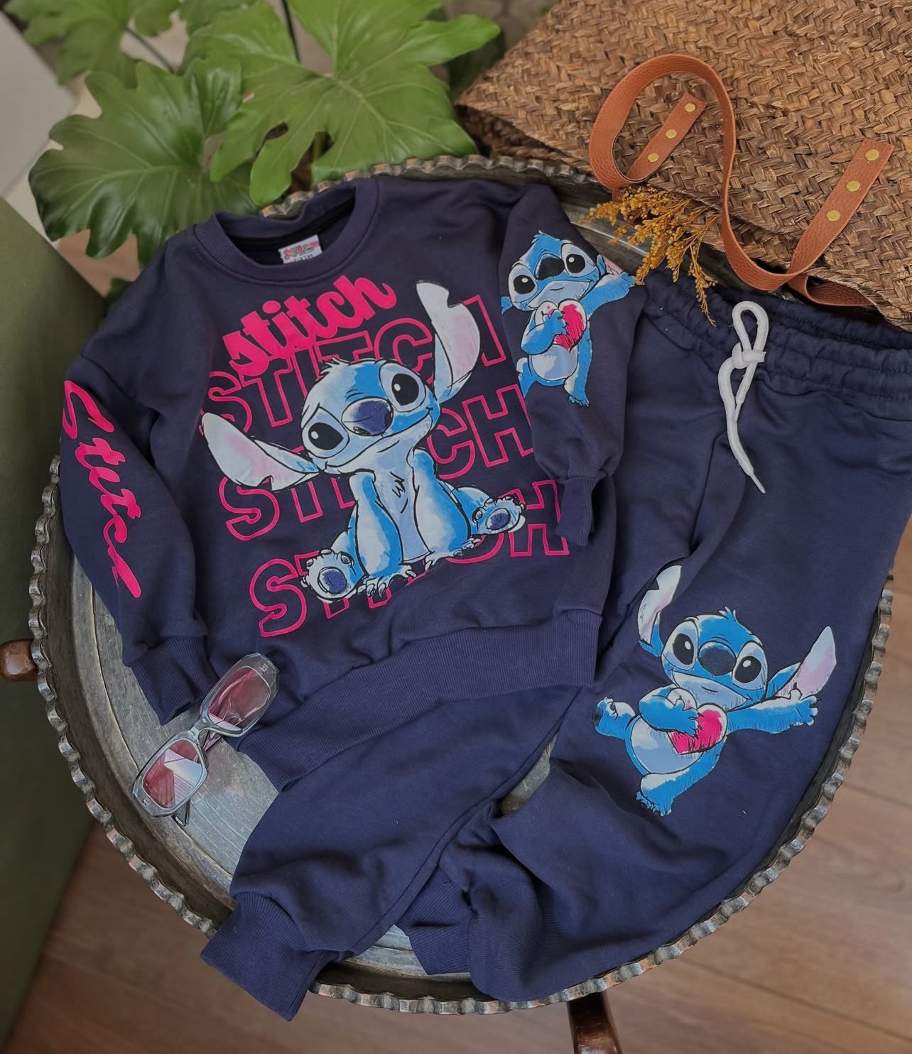 Lacivert Stitch Baskılı Çocuk Eşofman Takımı – 3/10 Yaş - 31465