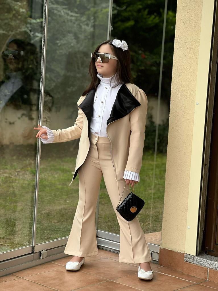 Yeni Sezonun En Gösterişli Kombini - Tam 4'lü Kombin - Gömlek/Ceket/Kemer/Pantolon - 3/12 Yaş - 31582