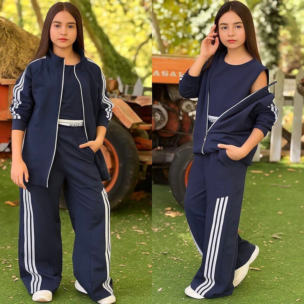 Yeni Sezon 3'Lü Şık ve Spor Özel Tasarım Kız Takım - 9/16 Yaş 31578