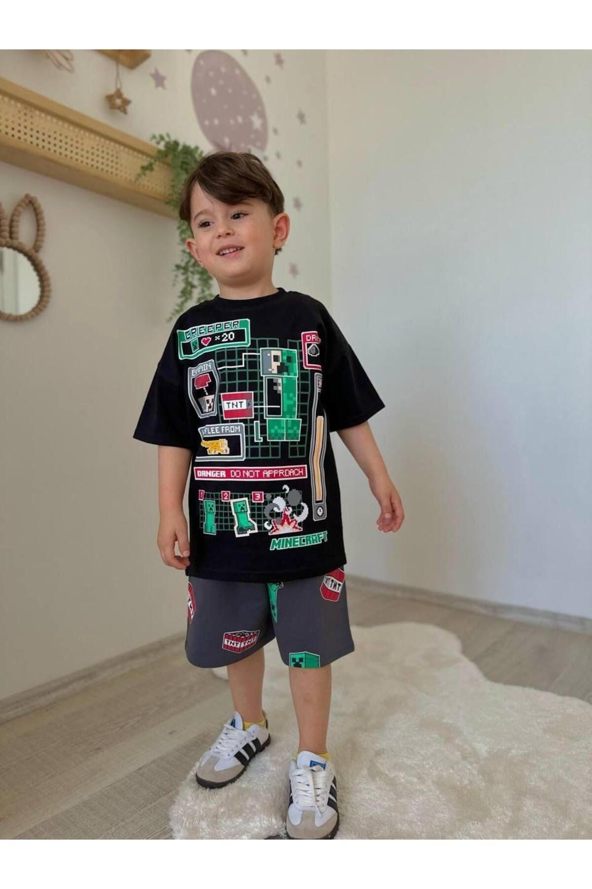 Minecrft Şortlu Yazlık Takım