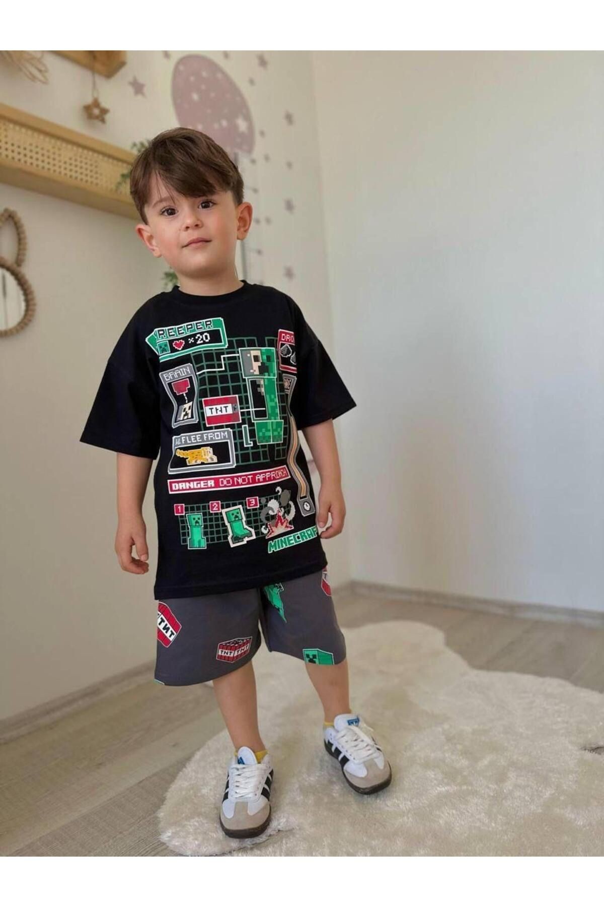 Minecrft Şortlu Yazlık Takım