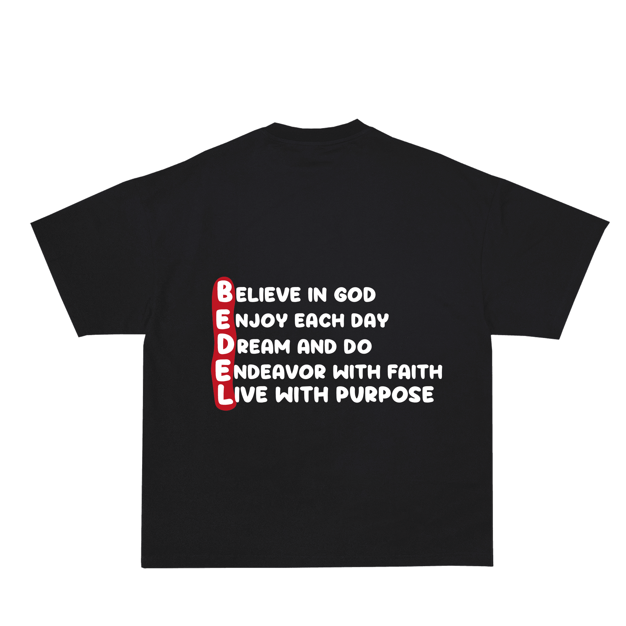 Bedel Akrostiş T-Shirt Puff Baskı - V'lies