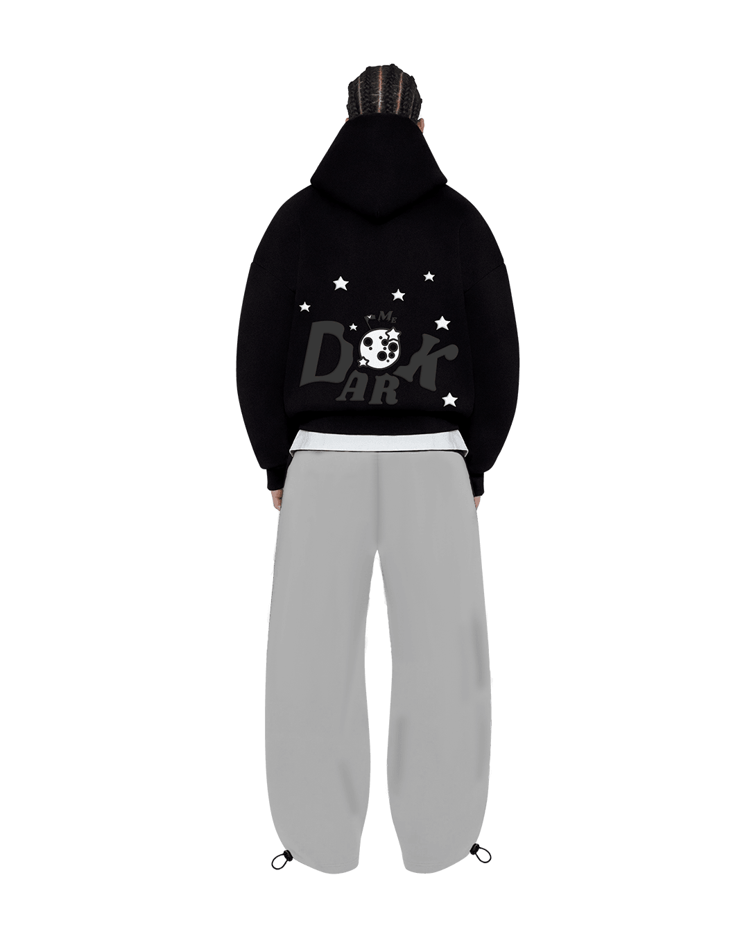 Stellar Moon Desenli Hoodie Puff Baskı - V'lies