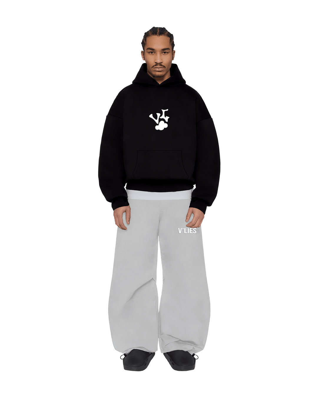 Stellar Moon Desenli Hoodie Puff Baskı - V'lies