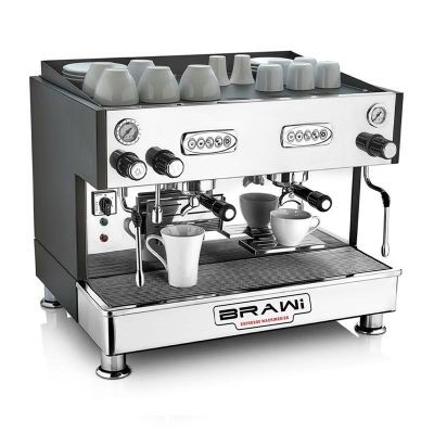 Brawi Tall Cup Tam Otomatik Espresso Kahve Makinesi, 2 Gruplu, Siyah