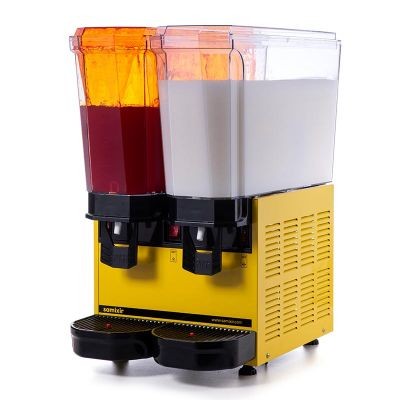Samixir 40.SMY Klasik Twin Soğuk İçecek Dispenseri, 20+20 L, Fıskiyeli ve Karıştırıcılı, Sarı