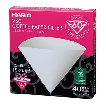 Hario V60 02 Dripper Filtresi, 40 Adet